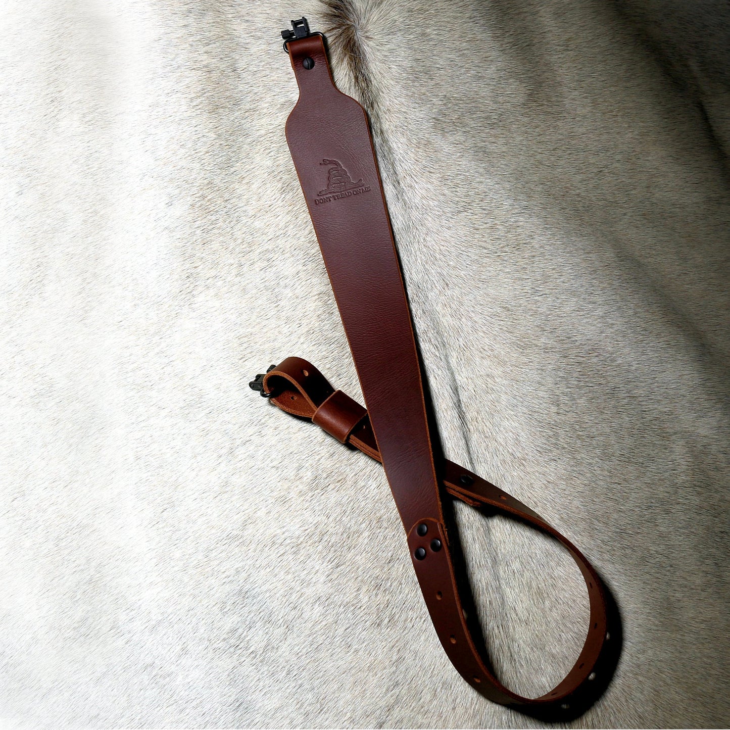 Cobra Style Gun Sling Brown or Black Buffalo Leather Two Point Sling