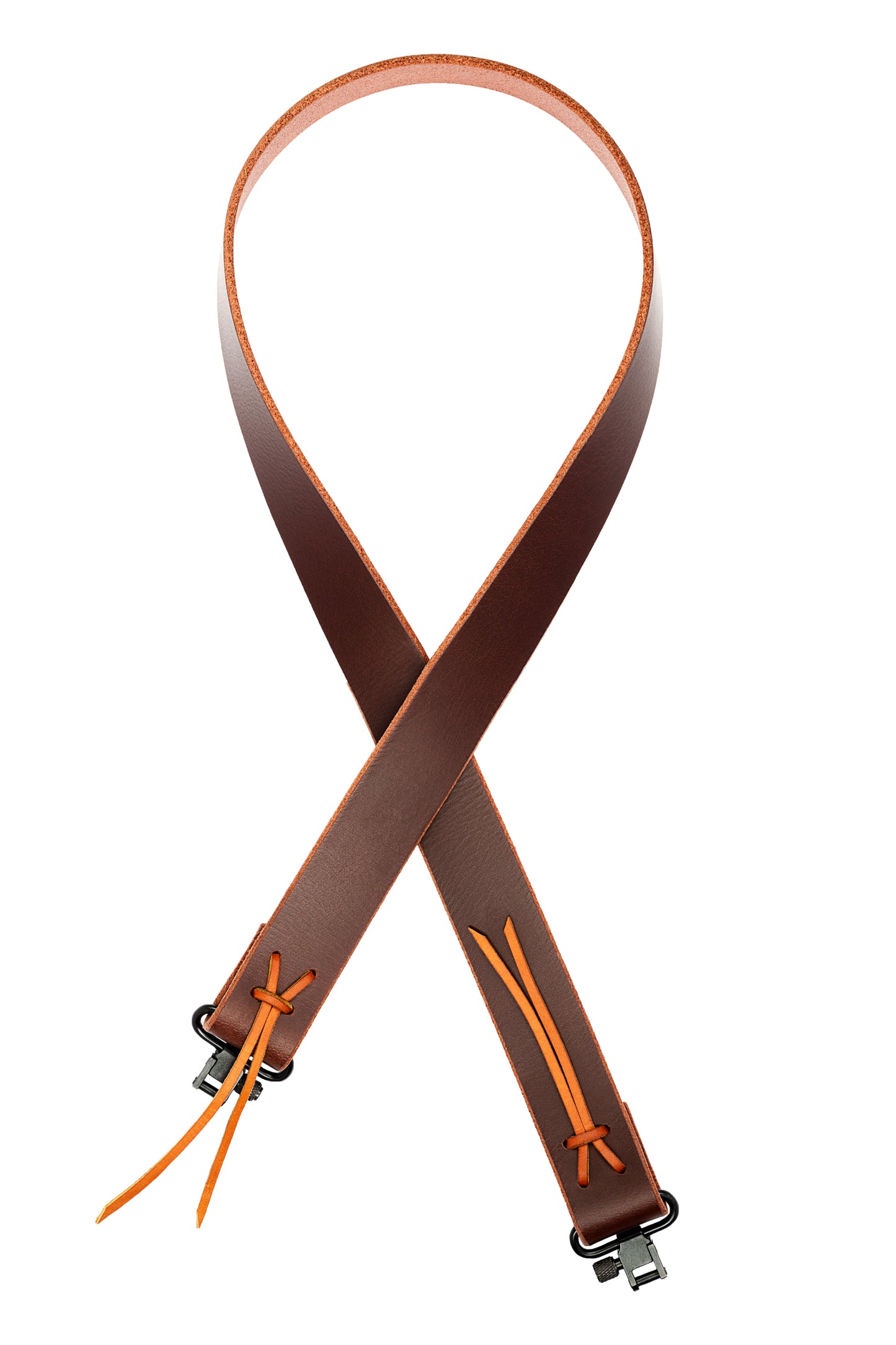 Model FL-Fixed Length Rifle Sling 1.25". Lace Closure. Black Hardware. Customizeable Length