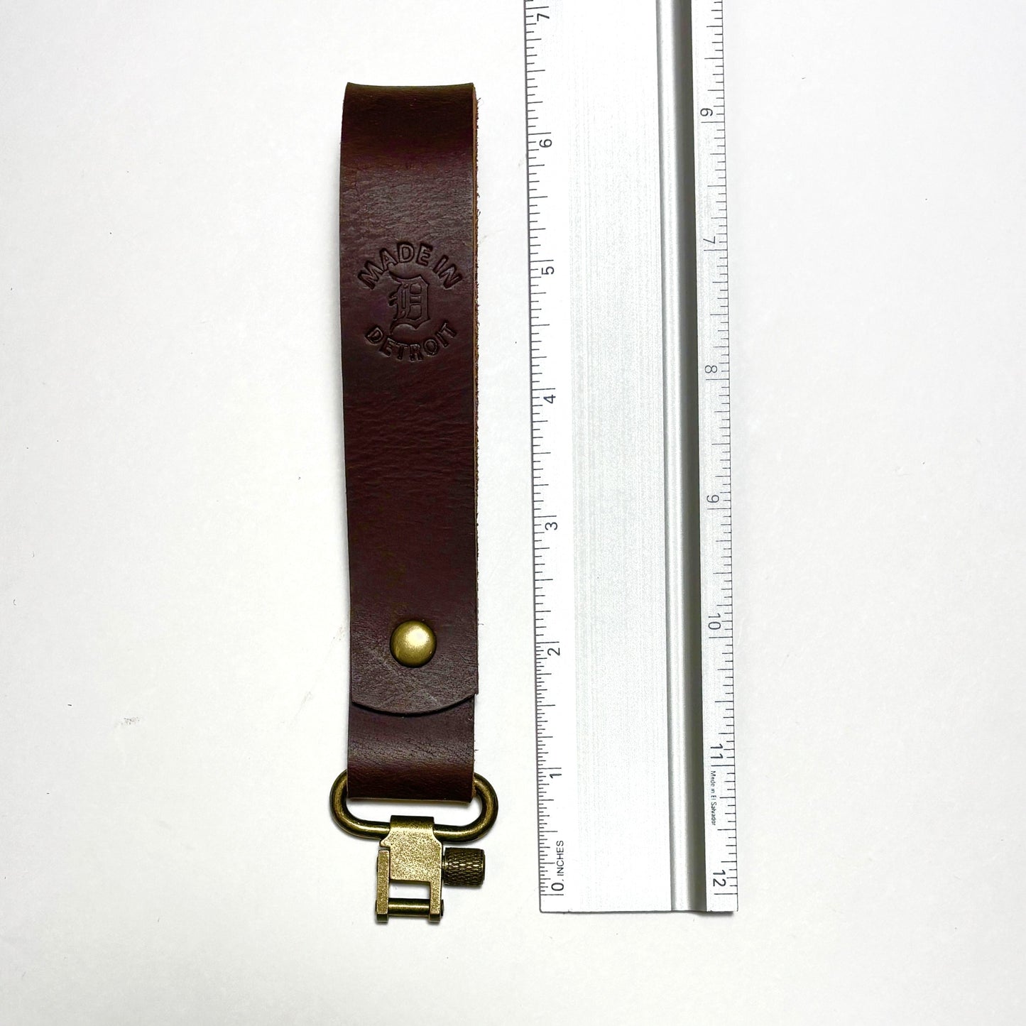 Buffalo Leather Belt Loop Key Fob with Quick-disconnect Sling Swivel