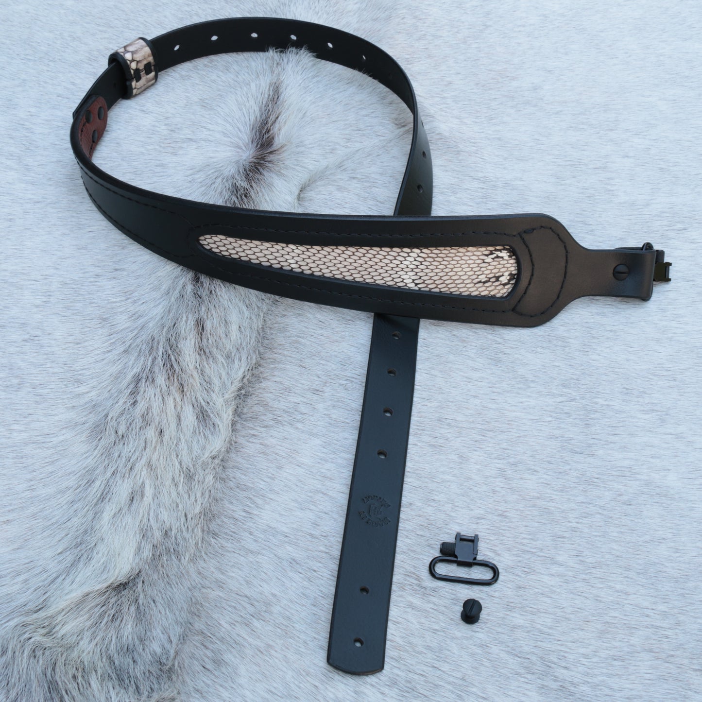 Black Cobra Sling with Inlaid Snakeskin