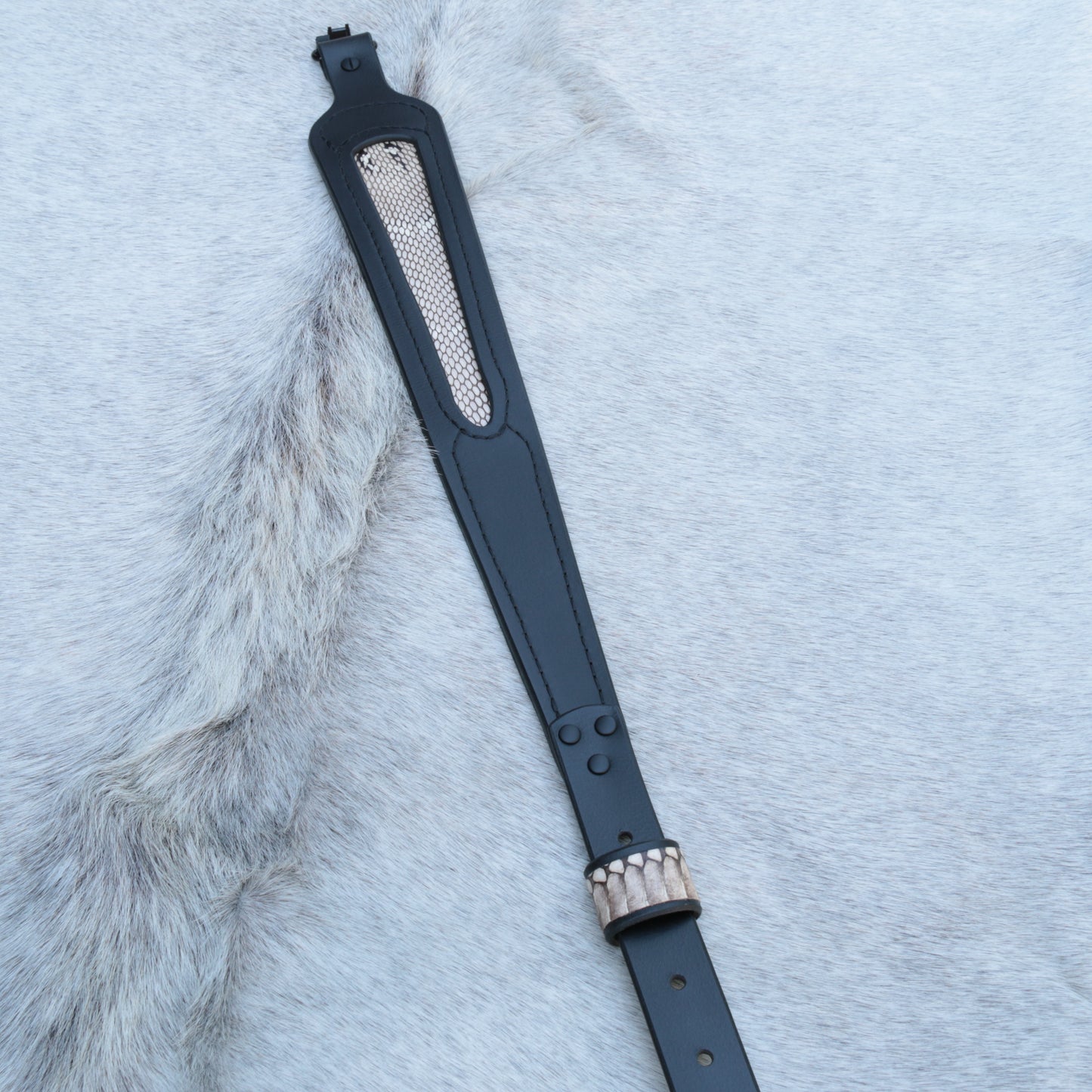 Black Cobra Sling with Inlaid Snakeskin
