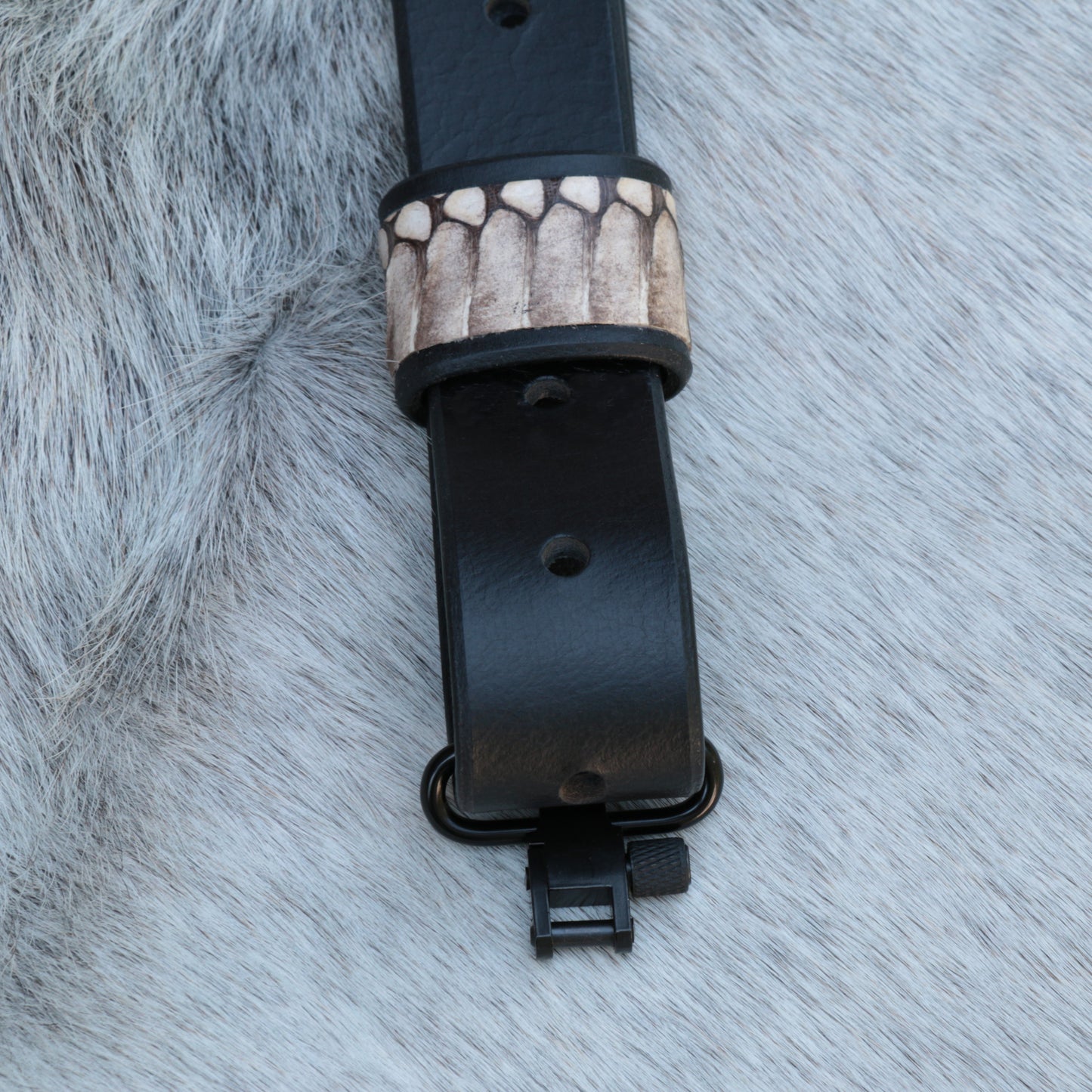 Black Cobra Sling with Inlaid Snakeskin