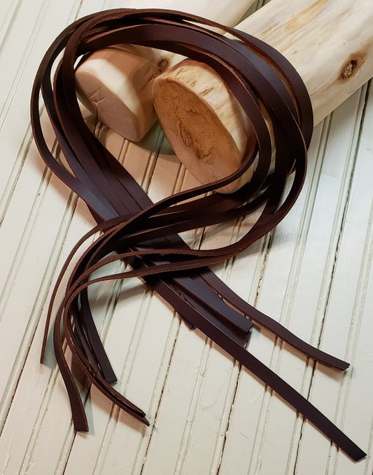 Set of 5 Leather Strap Remnants Brown or Black Buffalo Leather with Free Shipping