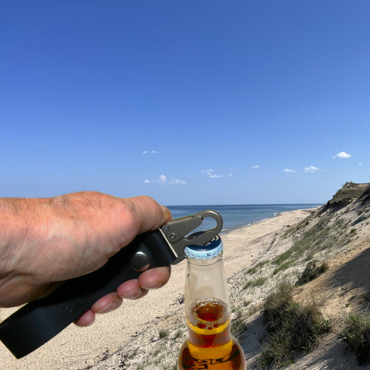 Leather Key Fob with Bottle Opener