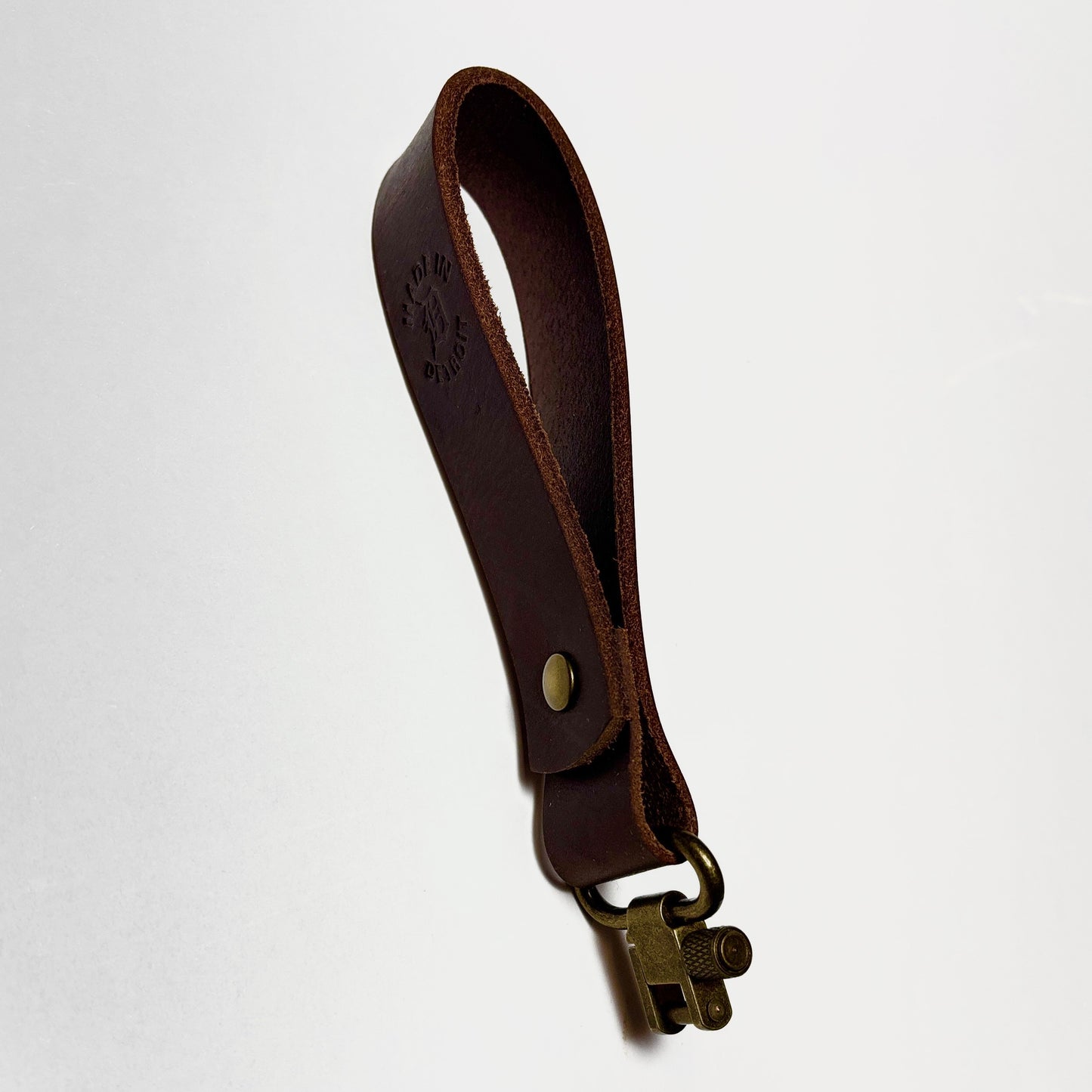 Buffalo Leather Belt Loop Key Fob with Quick-disconnect Sling Swivel
