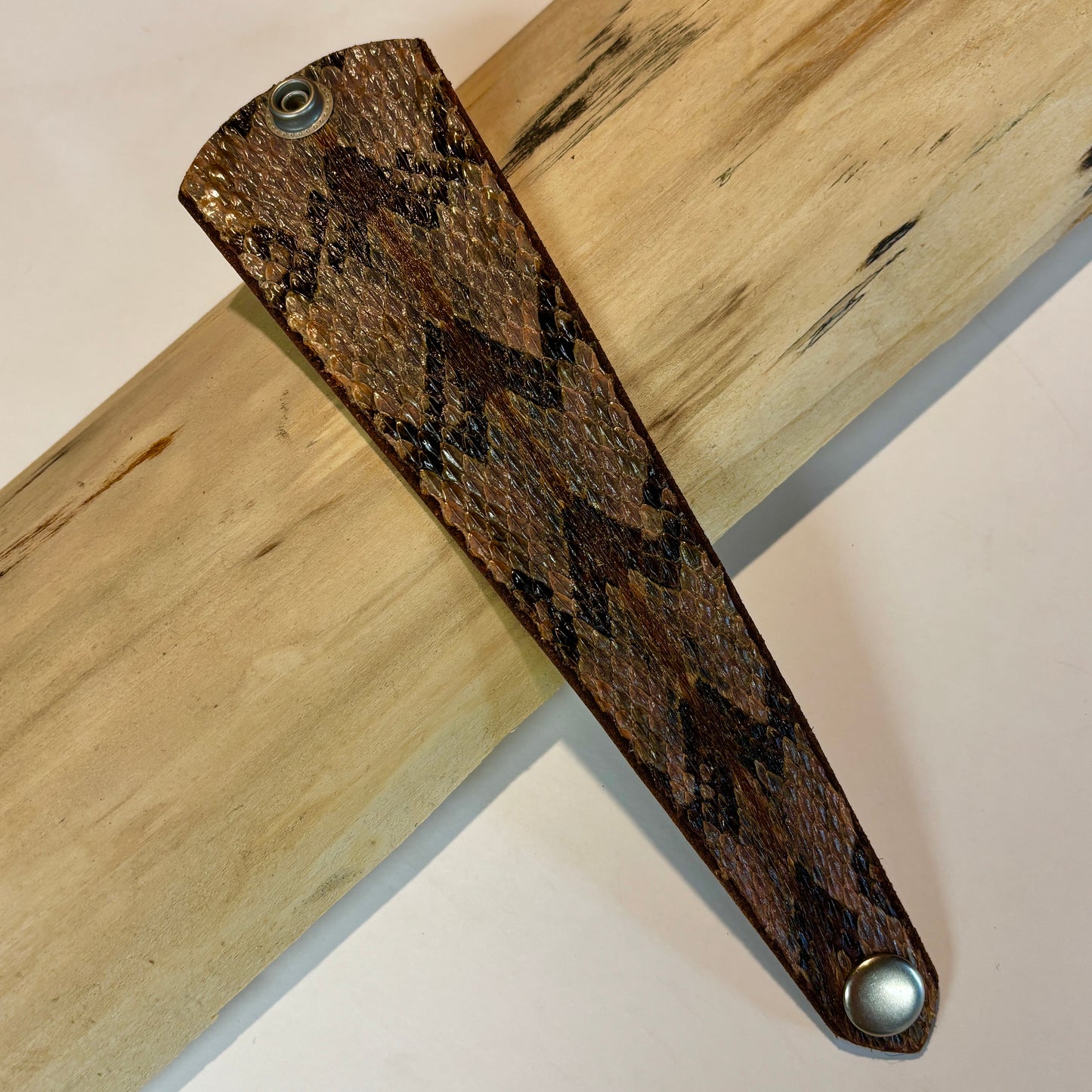 Rattlesnake Leather Cuff Bracelet