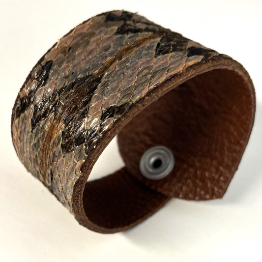Rattlesnake Leather Cuff Bracelet