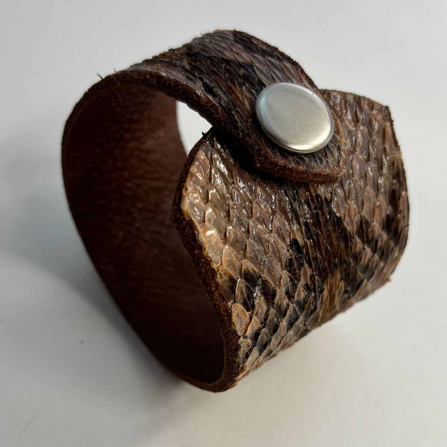 Rattlesnake Leather Cuff Bracelet