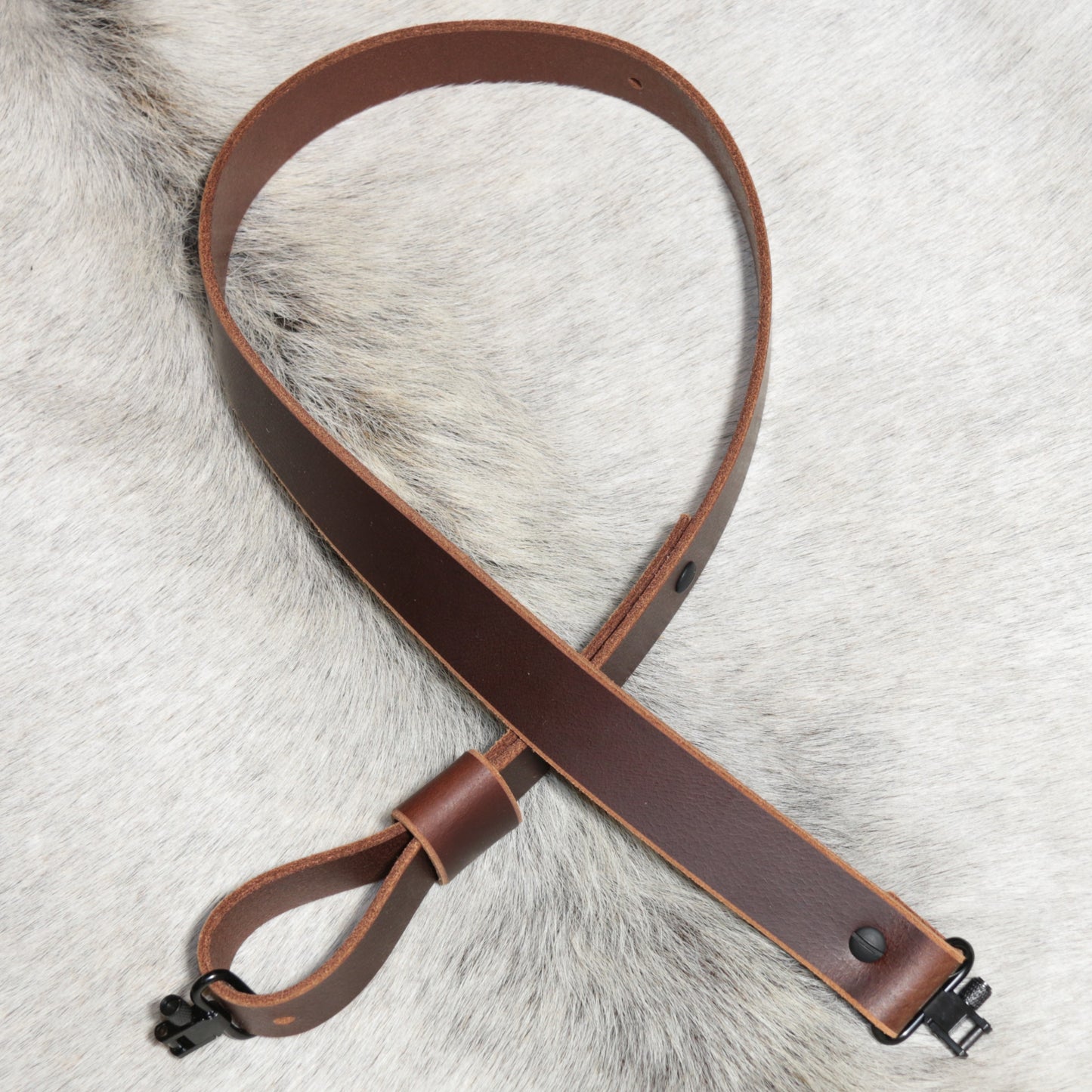 Discount Adjustable Length Gun Sling- cosmetic seconds. Brown or black leather. 1 inch or 1.25 inch width.