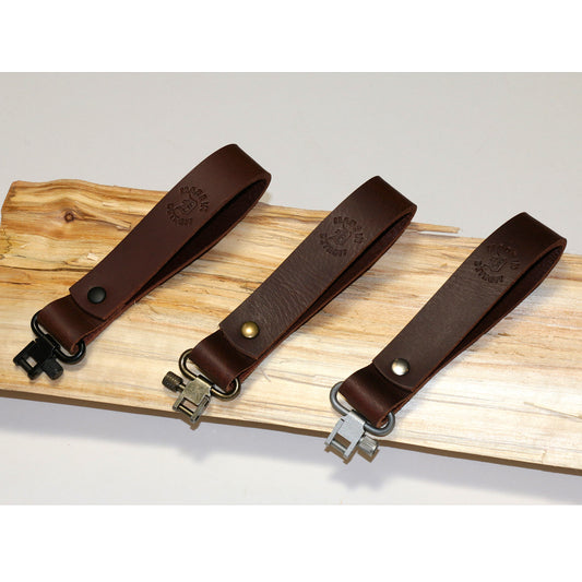 Buffalo Leather Belt Loop Key Fob with Quick-disconnect Sling Swivel