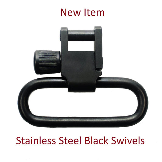 Stainless Steel Black Sling Swivels- 1.0 and 1.25 Inch Available
