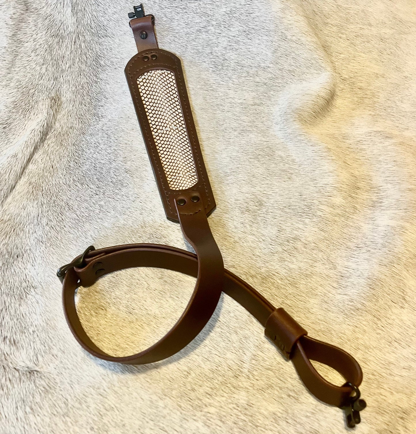Cobra Style Buffalo Leather Gun Sling With Asian Cobra Leather Inlay