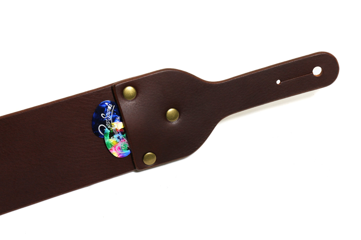 Buffalo Leather Guitar Strap Medium Brown 2.5 Inches Wide